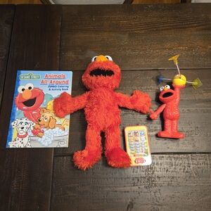 Sesame Street Elmo Bundle w Elmo Plush Toy w Sounds